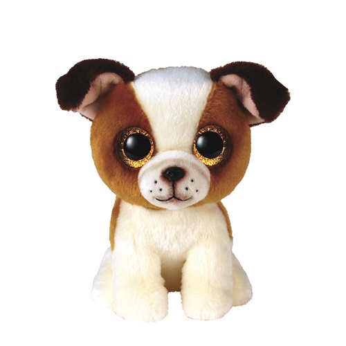 Ty Beanie Boos HUGO, 15 cm - hnědo-bílý pes