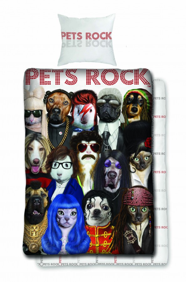 Jerry Fabrics Povlečení Pets rock 140x200 70x90