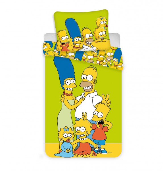 Jerry Fabrics povlečení The Simpsons family Green
